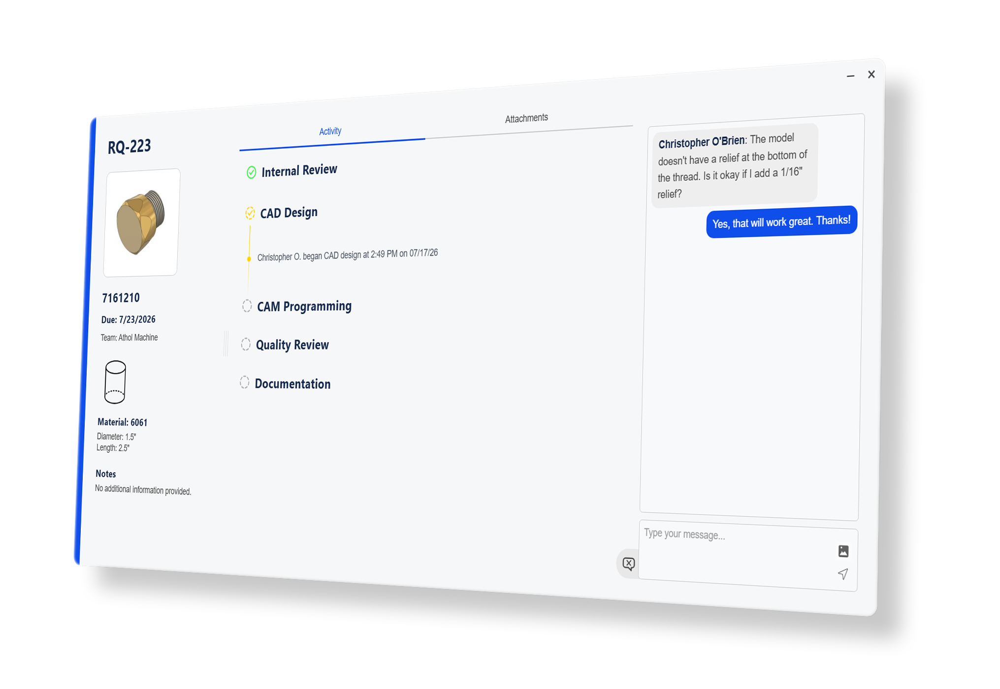 Request popup preview
